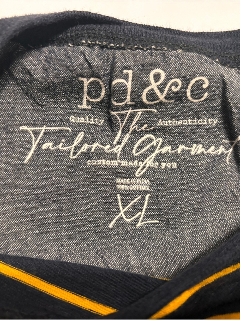 PD&C Navy Shirt with Yellow Trim